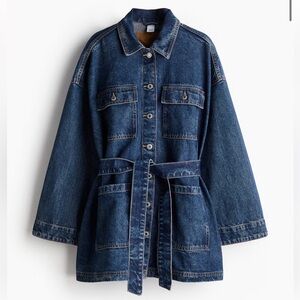 H&M Tie Belt Denim Jacket